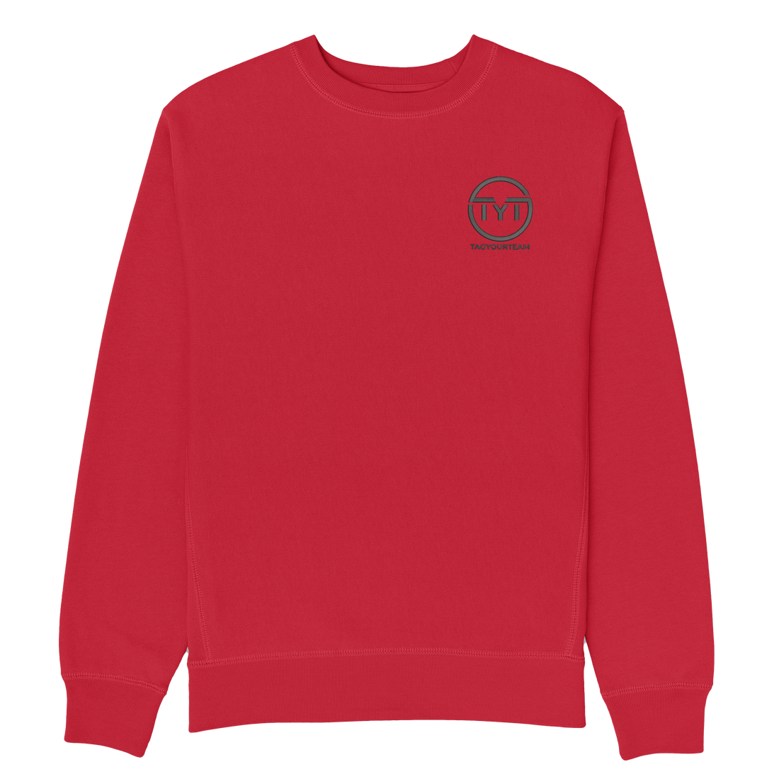 Embroidered Logo Crewneck - Red - Tag Your Team