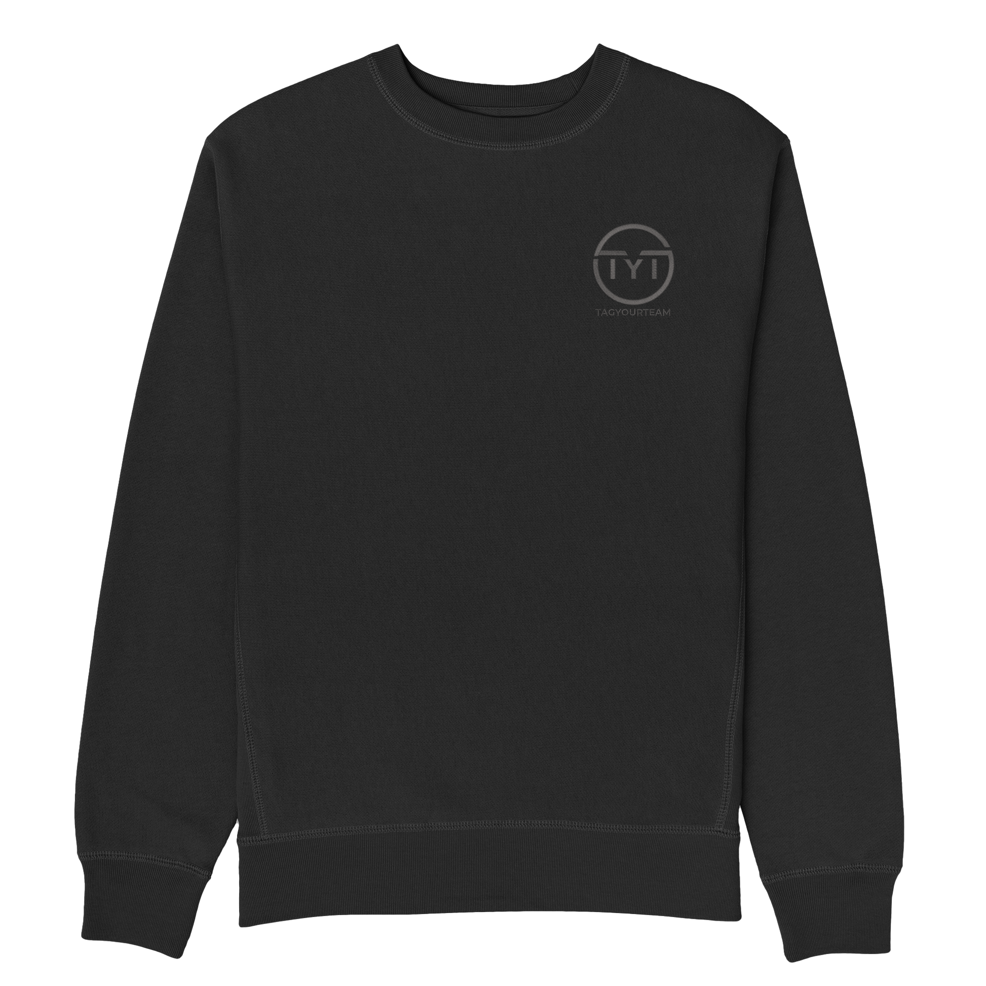 Embroidered Logo Crewneck - Black - Tag Your Team