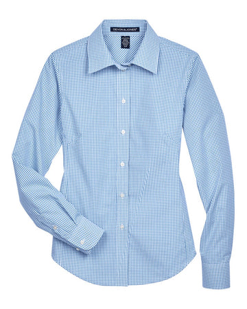 Women's Gingham Check Woven Dress Shirt | Devon & Jones