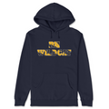 Navy blue hoodie with 'RH Wildcat' text in yellow and gray on a white background