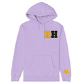 Purple hoodie with 'RH' logo on a white background