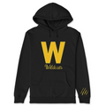 Black hoodie with yellow 'W' and 'Wildcats' text on a white background