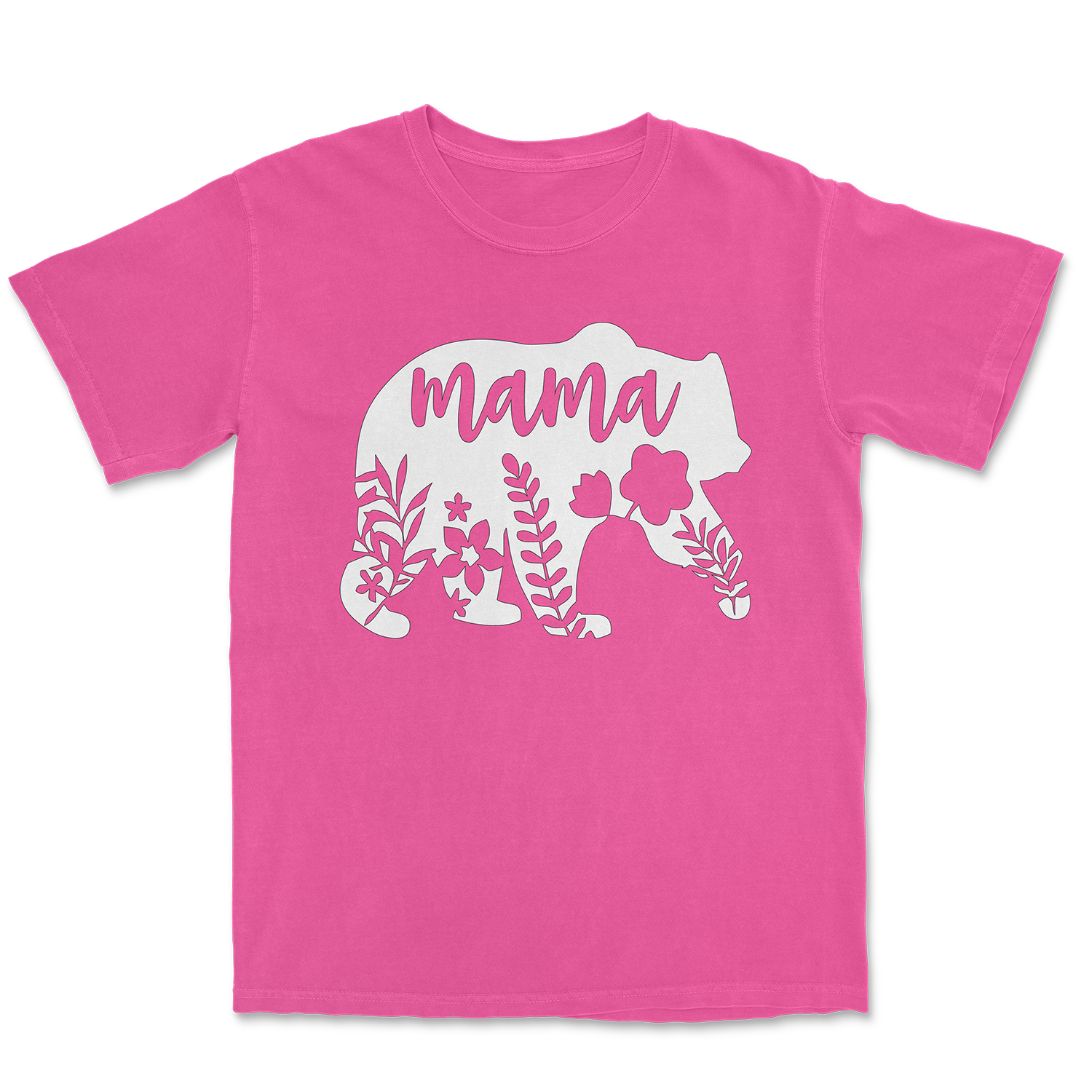 Mama Bear White Floral T-shirt