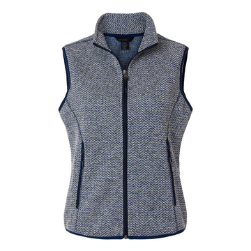 North End Custom Embroidered Women's Jasper Jacquard Fleece Vest - Tag Your Team