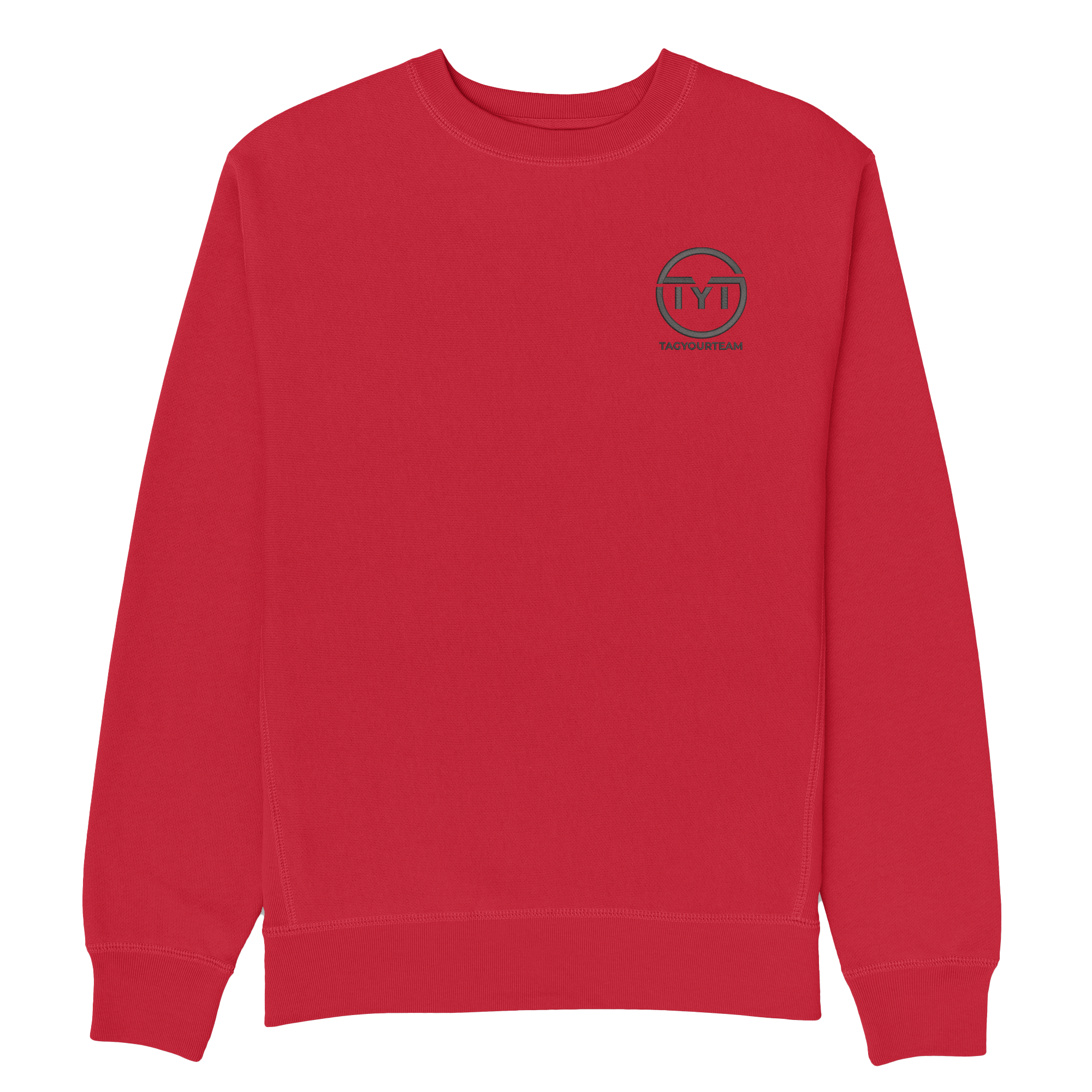 Embroidered Logo Crewneck - Red - Tag Your Team