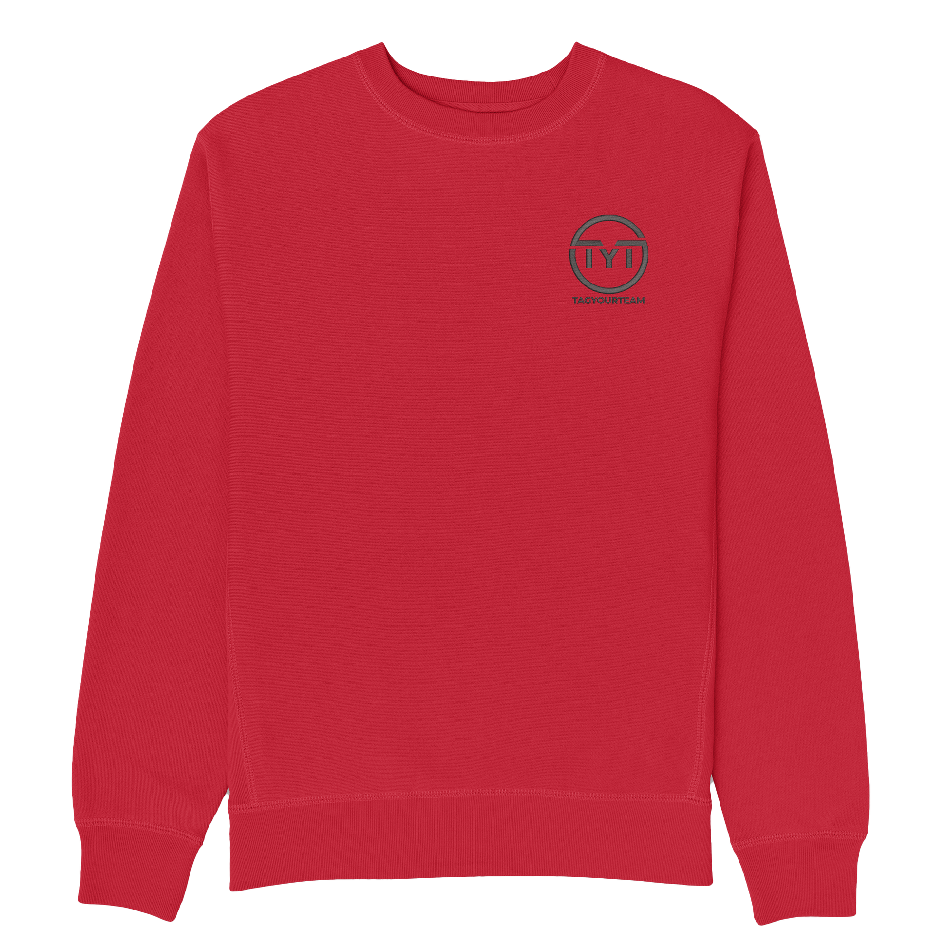 Embroidered Logo Crewneck - Red - Tag Your Team