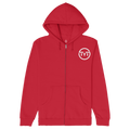 Printed Logo Zip-up Hoodie - Red - Tag Your Team