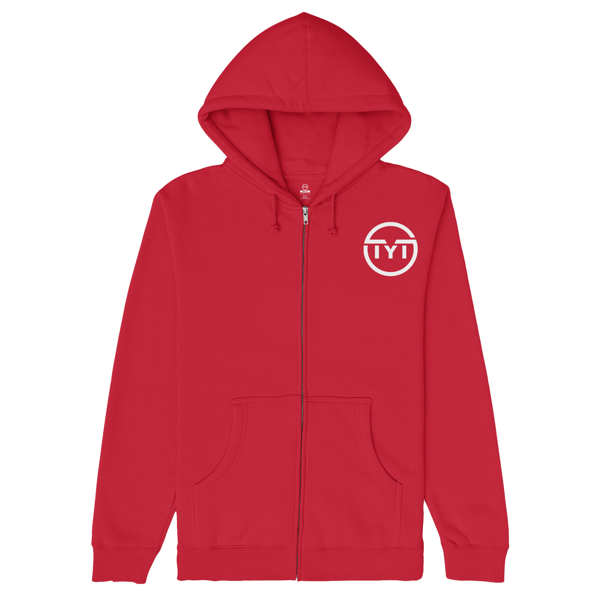 Printed Logo Zip-up Hoodie - Red - Tag Your Team