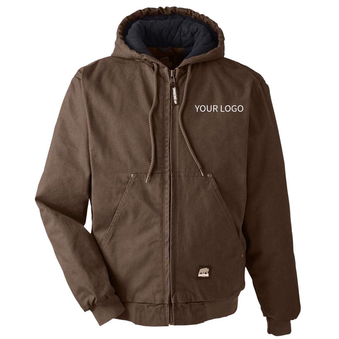 Berne Men's Heartland Washed Cotton Duck Hooded Jacket